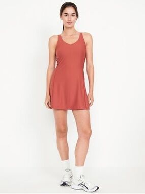 Old Navy Active Powersoft Rust Red Sleeveless Dress